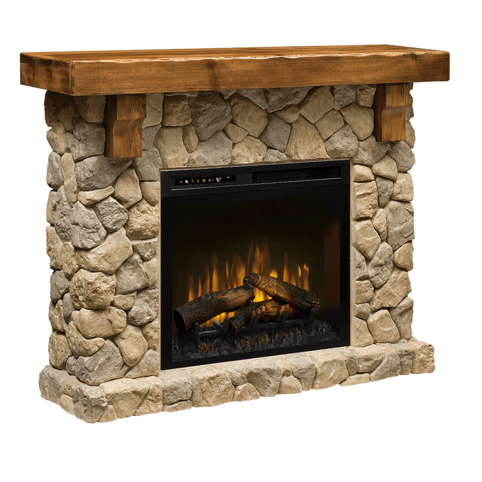 Dimplex 54 Inch Fieldstone Mantel Electric Fireplace Left