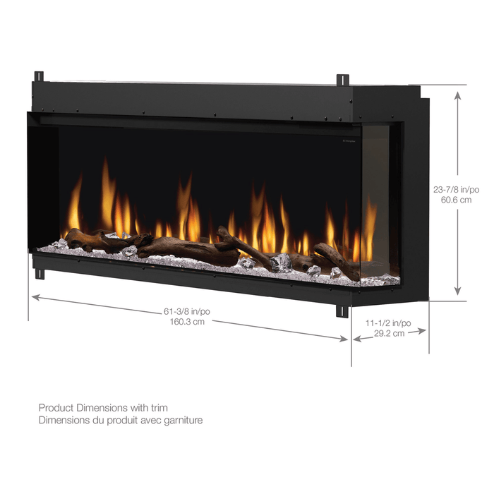 Dimplex 60 Inch Ignite Bold Built-In Linear Electric Fireplace Dimensions