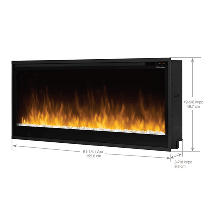 Dimplex 60 Inch Multi-Fire Slim Linear Electric Fireplace Insert Dimensions