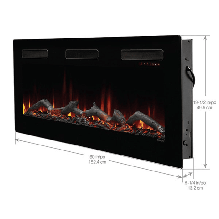 Dimplex 60 Inch Sierra Wall-Mount/Built-In Linear Electric Fireplace Dimensions