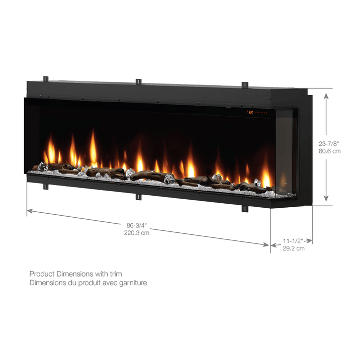 Dimplex 88 Inch Ignite Bold Built-In Linear Electric Fireplace Dimensions