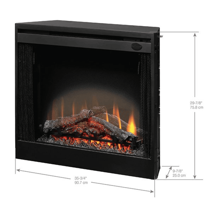 Dimplex BF Series 33 Inch Slim Built-In Electric Firebox Dimensions