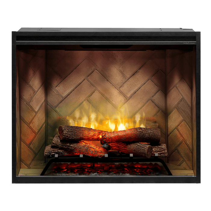 Dimplex Revillusion 36 Inch Herringbone Brick Built-In Electric Firebox Front