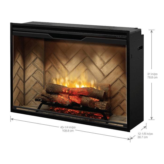 Dimplex Revillusion 42 Inch Herringbone Brick Built-In Electric Firebox Dimensions