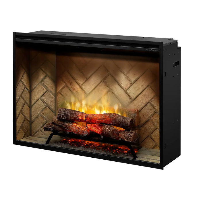 Dimplex Revillusion 42 Inch Herringbone Brick Built-In Electric Firebox Right