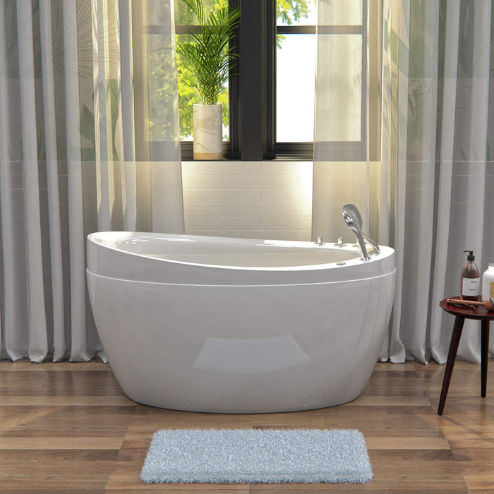 Empava 48 Inch Freestanding Japanese-Style Air Massage Bathtub with Reversible Drain