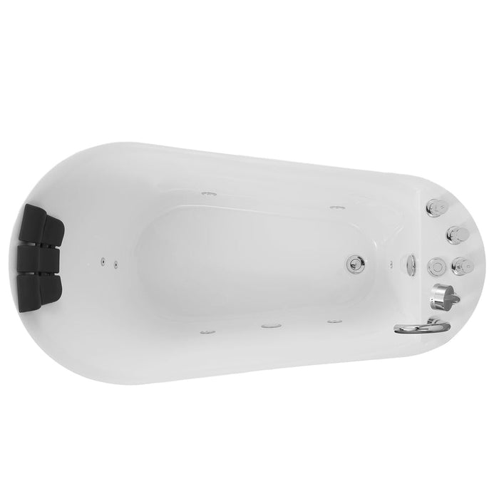 Empava 59 Inch Acrylic Freestanding Whirlpool Tub with Reversible Drain