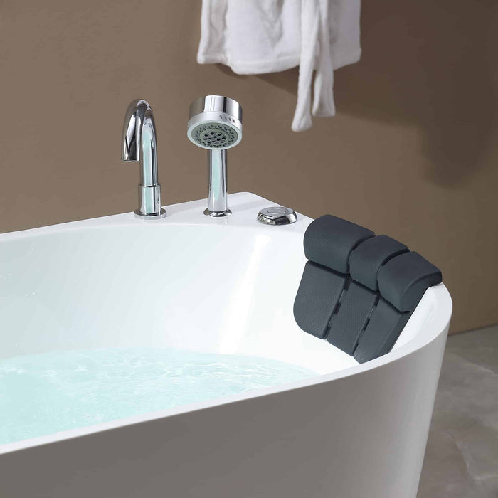 Empava 59 Inch Freestanding Hydro Massage Whirlpool Bathtub with Center Drain