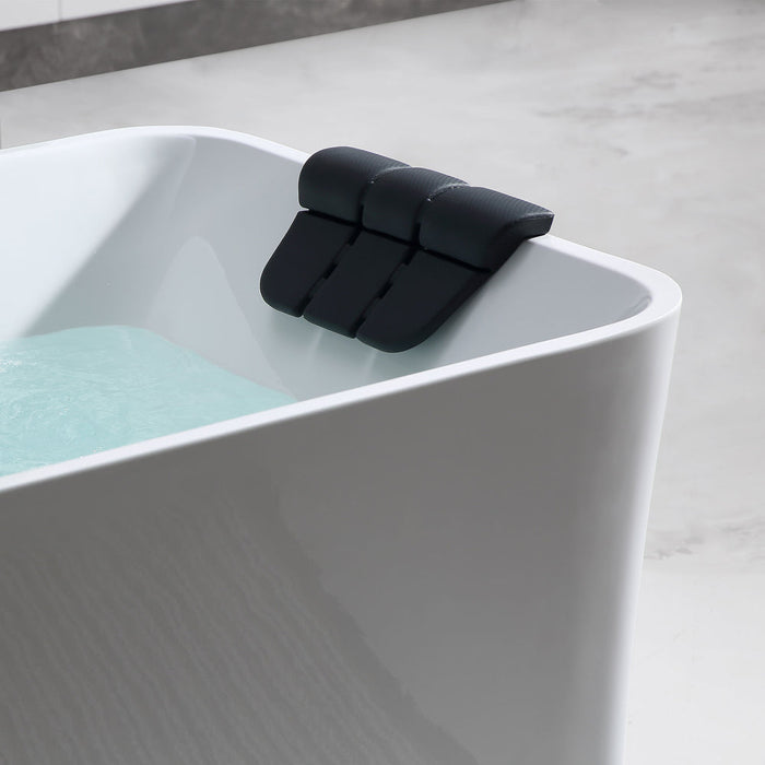 Empava 59 Inch Freestanding Rectangle Whirlpool Bathtub with Center Drain