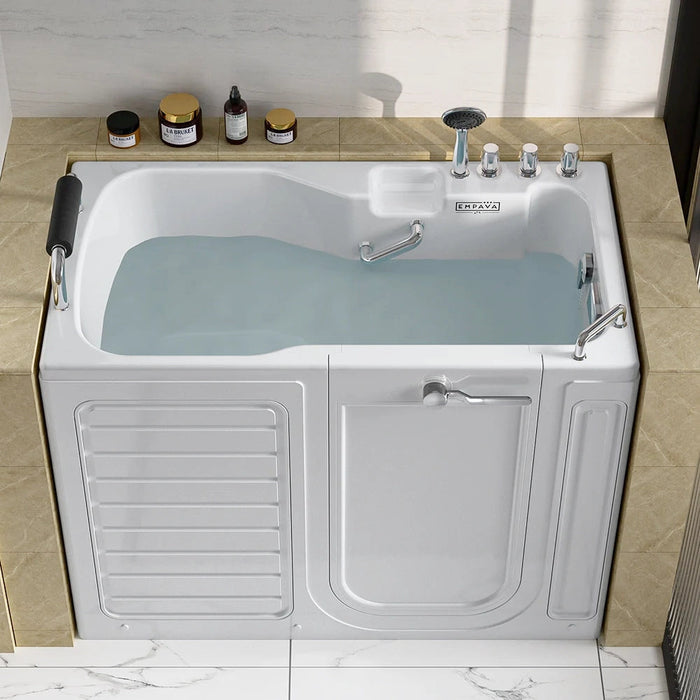 Empava 54 Inch Alcove Soaking Walk-In Tub with Right Drain