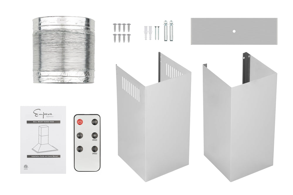 Empava 36 Inch 380 CFM Ducted Wall Mount Range Hood