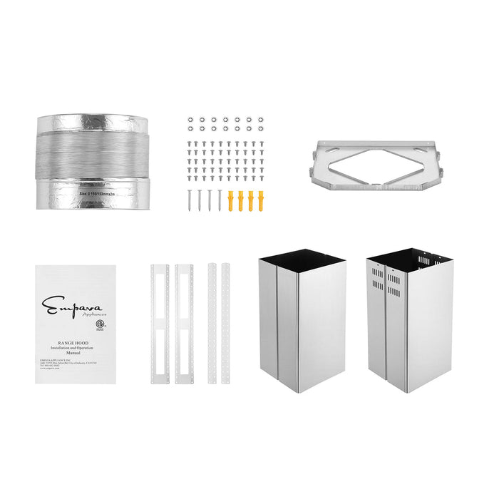 Empava 36 Inch 400 CFM Island Wall Mount Ducted Range Hood