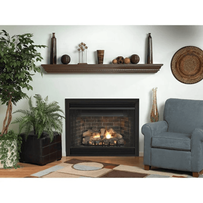 Empire Keystone 34 Inch B-Vent Deluxe Millivolt Control Natural Gas Fireplace with Flush Face