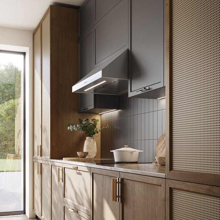 Falmec 30 Inch Eros 600 CFM Undercabinet Range Hood Installed