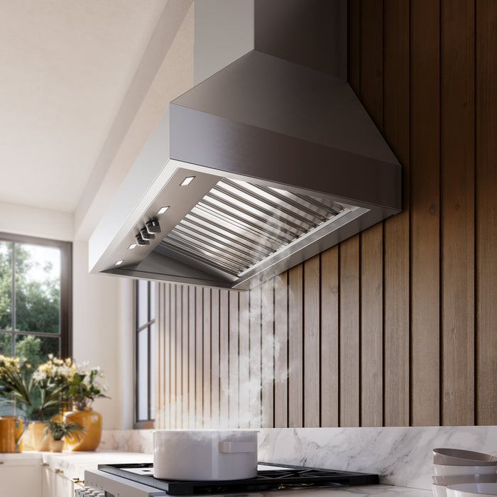 Falmec 30 Inch Pyramid Pro 600 CFM Wall Mount Range Hood Installed
