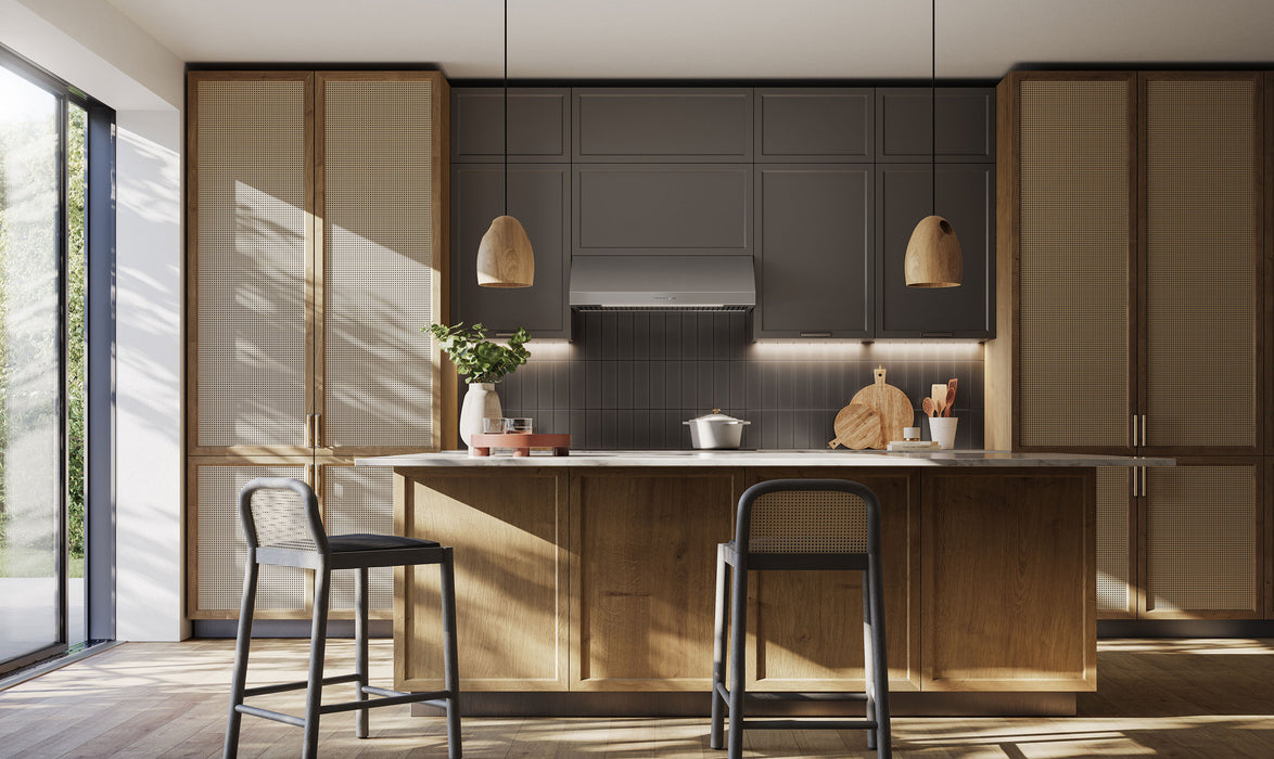 Falmec 36 Inch Eros 500 CFM Undercabinet Range Hood Installed