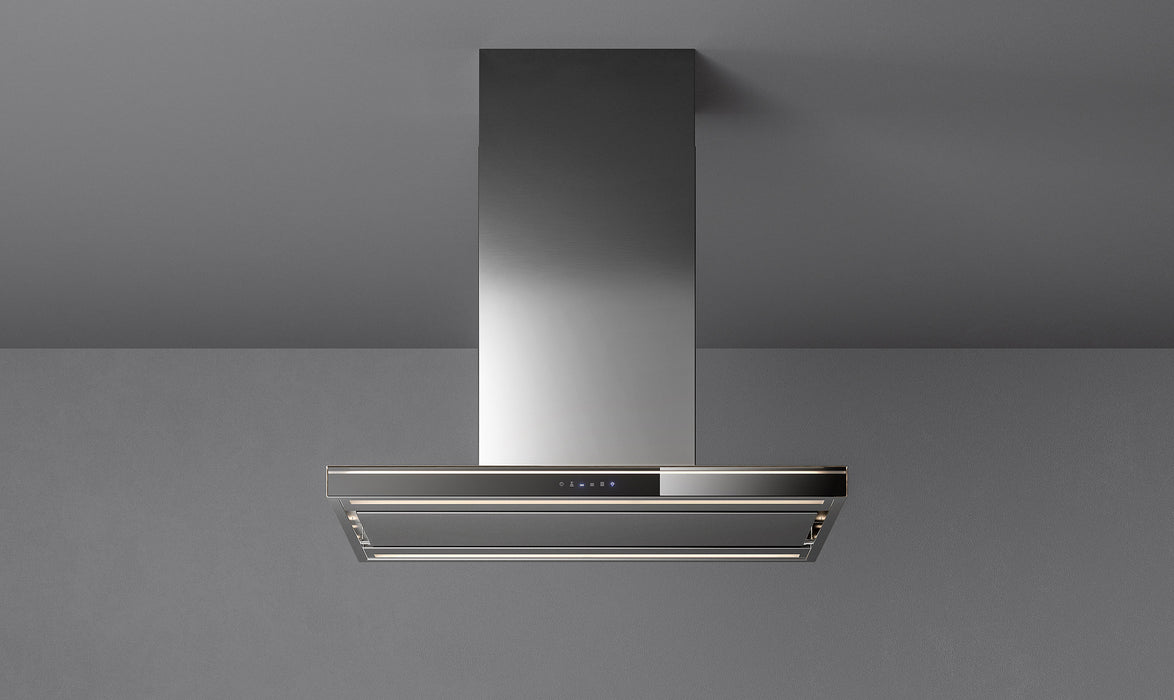 Falmec 36 Inch Lumina NRS 500 CFM Island Mount Black Glass Front Hood Main