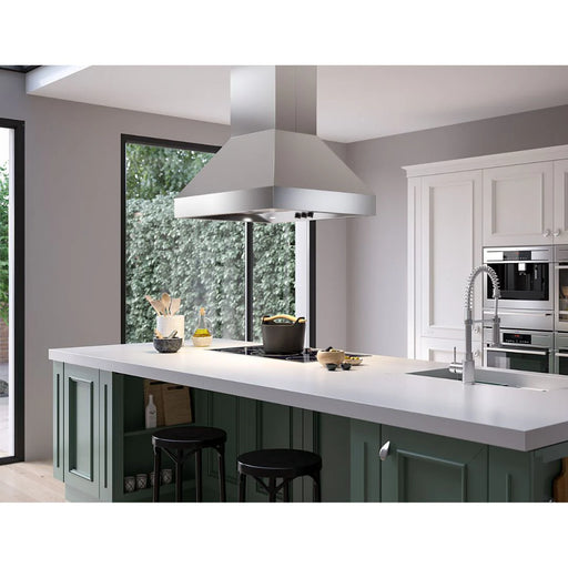 Falmec 36 Inch Pyramid Pro 1000 CFM Island Range Hood Installed