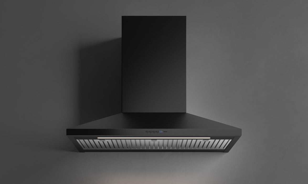 Falmec 36 Inch Vulcano Plus NRS 600 Wall Mount Matte Black Range Hood Main
