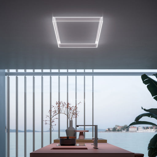 Falmec 48 Inch Alba Ceiling Mount White Range Hood Installed