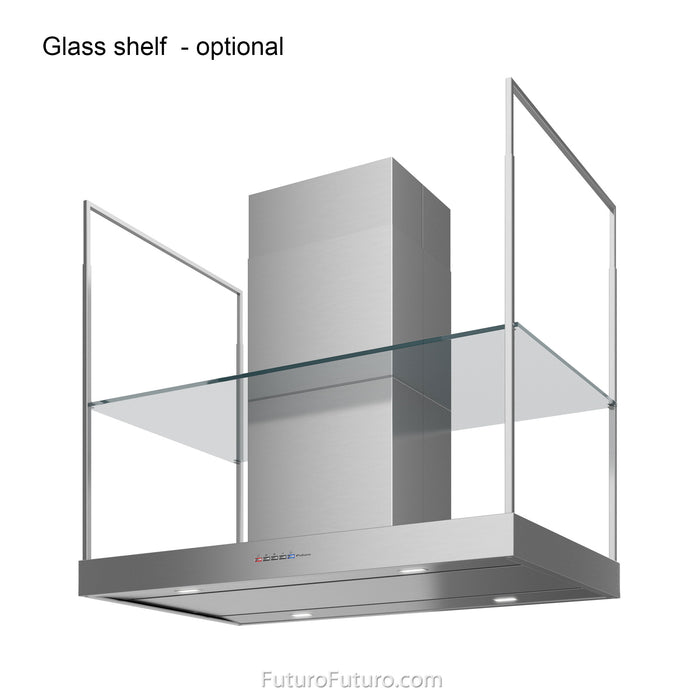 With glass shelf
