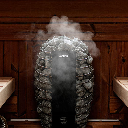 Harvia Spirit Spirit Series 6kW Black Electric Sauna Heater Attached