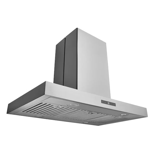 Hauslane 30 Inch Island T-Shaped Stainless Steel Range Hood Side