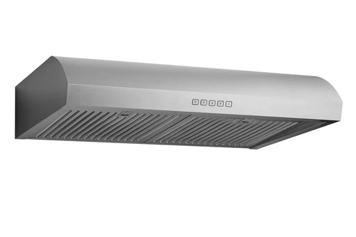 Hauslane 30 Inch Undercabinet Curved Stainless Steel Range Hood with Stainless Steel Filters and Panel LED Side