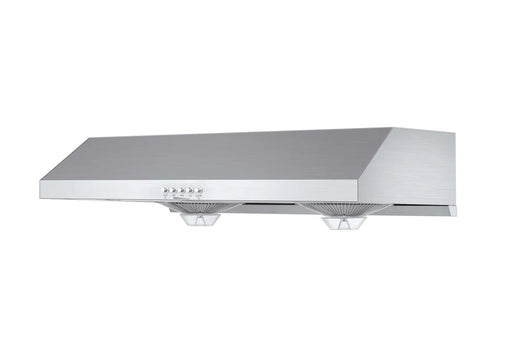 Hauslane 30 Inch Undercabinet Push Button Stainless Steel Range Hood with Grease Catchers Side
