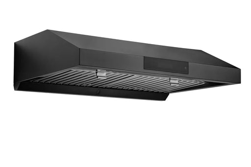 Hauslane 30 Inch Undercabinet Versa Vent Black Stainless Steel Range Hood with Stainless Steel Filters Side
