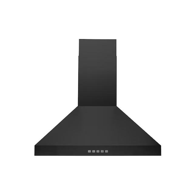 Hauslane 30 Inch Wall Mounted Matte Black Range Hood with Stainless Steel Filters Main