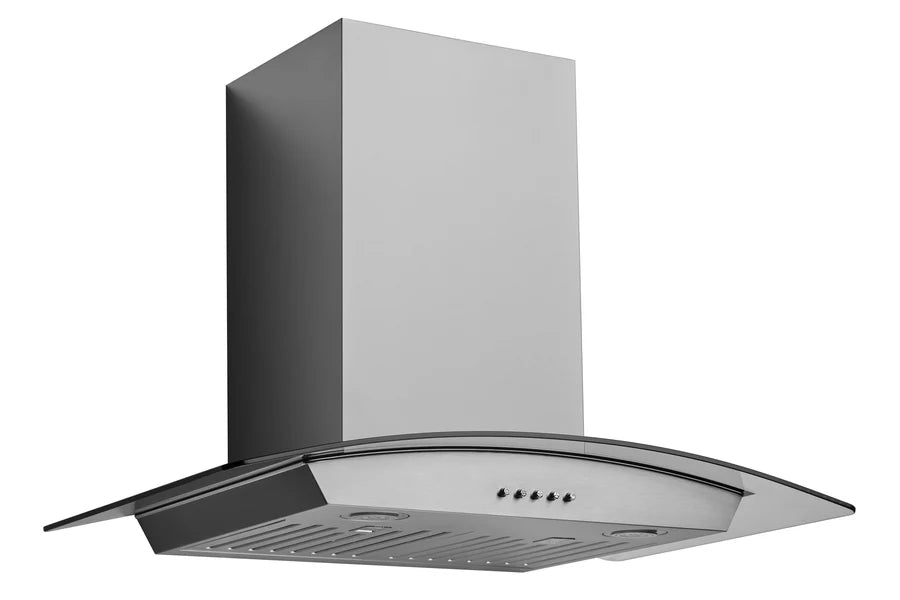 Hauslane 30 Inch Wall Mounted Stainless Steel Range Hood with Tempered Glass - WM-630 Side