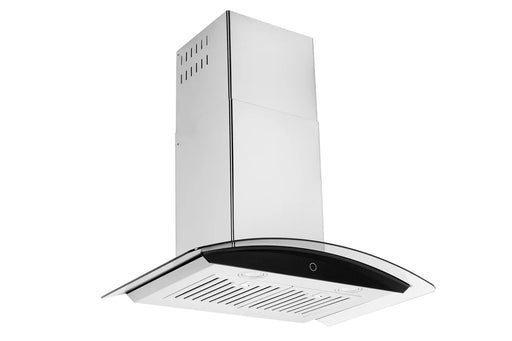 Hauslane 30 Inch Wall Mounted Touch Control Stainless Steel Range Hood with Tempered Glass Side
