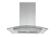 Hauslane 36 Inch Island Stainless Steel Range Hood with Tempered Glass Main