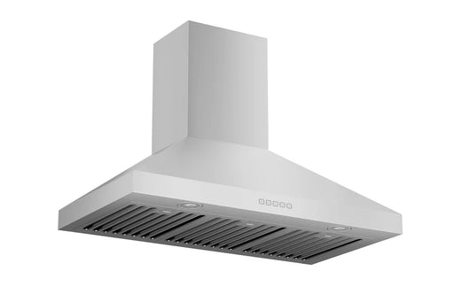 Hauslane 36 Inch Wall Mounted Stainless Steel Range Hood with Stainless Steel Filters Side