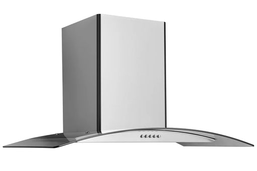 Hauslane 36 Inch Wall Mounted Stainless Steel Range Hood with Tempered Glass Side