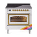 ILVE 36 Inch Nostalgie II Noblesse Freestanding Induction Range with 5 Elements, Griddle with Brass Trim RAL
