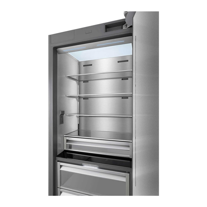 ILVE 24 Inch URFC24SNWPRY Refrigerator Column with 12.5 Cu. Ft. Capacity and Internal Water Dispenser Upper Part