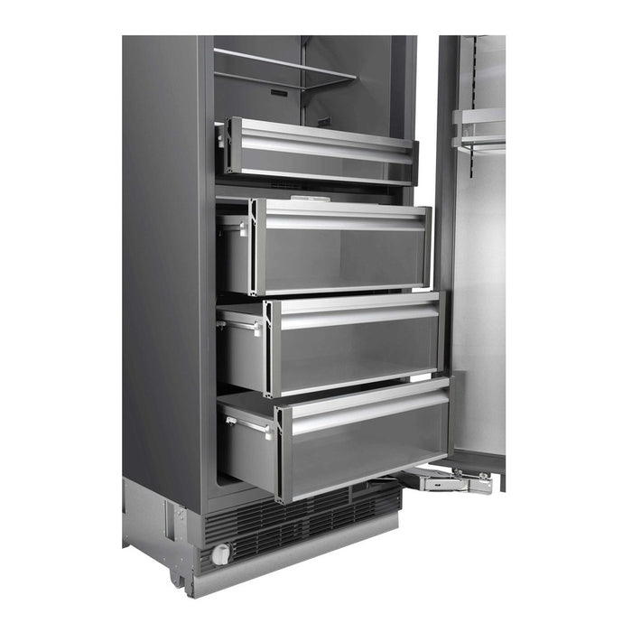 ILVE 24 Inch URFC24SNWPRY Refrigerator Column with 12.5 Cu. Ft. Capacity and Internal Water Dispenser Drawer