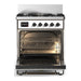 ILVE 30 Inch Majestic III Custom Color (RAL)  Dual Fuel Range with 5 Black Brass Burners, Dual Function Burner up to 25,000 BTU in Solid Door Open