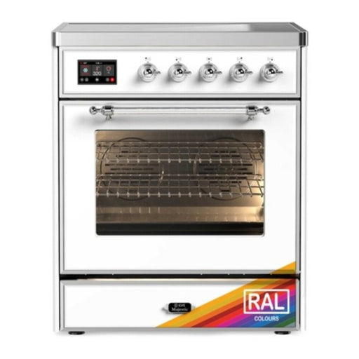 ILVE 30 Inch Majestic III Custom Color (RAL) Induction with 4 Elements and 4 Cu. Ft. Oven Capacity in Triple Glass Door Chrome