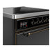 ILVE 30 Inch Majestic III Glossy Black Induction with 4 Elements and 4 Cu. Ft. Oven Capacity in Solid Door Side