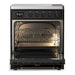 ILVE 30 Inch Majestic III Glossy Black Induction with with 4 Elements and 4 Cu. Ft. Oven Capacity in Triple Glass Door Open