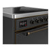 ILVE 30 Inch Majestic III Matte Graphite Induction with 4 Elements and 4 Cu. Ft. Oven Capacity in Solid Door Side