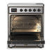 ILVE 30 Inch Majestic III Stainless Steel Induction with 4 Elements and 4 Cu. Ft. Oven Capacity in Triple Glass Door Open