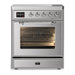 ILVE 30 Inch Majestic III Stainless Steel Induction with 4 Elements and 4 Cu. Ft. Oven Capacity in Triple Glass Door Chrome