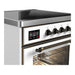 ILVE 30 Inch Majestic III White Induction with 4 Elements and 4 Cu. Ft. Oven Capacity in Triple Glass Door Side