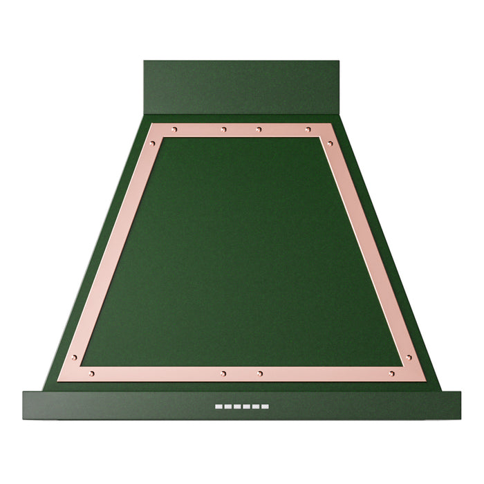 ILVE 30 Inch Nostalgie II Noblesse 600 CFM Wall Mount Emerald Green Range Hood Copper