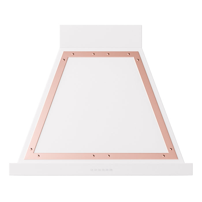 ILVE 30 Inch Nostalgie II Noblesse 600 CFM Wall Mount White Range Hood Copper