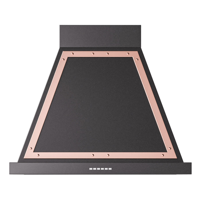 ILVE 30 Inch Nostalgie II Noblesse 600 CFM Wall Mount Glossy Black Range Hood Glossy